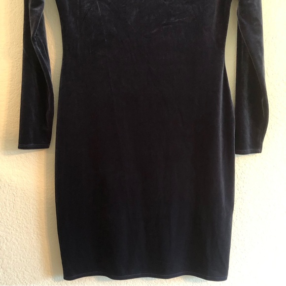 J. Crew Midnight Blue Velvet Like Long Sleeve Mini Dress - Picture 5 of 6